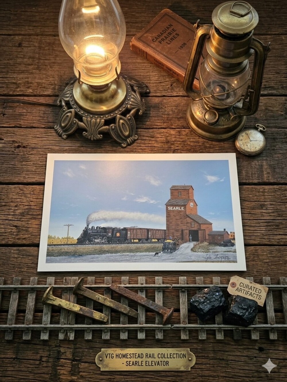 Tyler Thompson "Searle Elevator" Steam Train Art Print (2000)